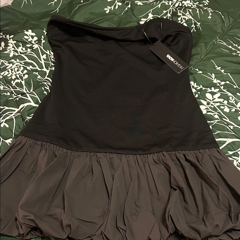 Fashion Nova Black and Gray Mini Dress